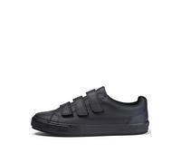 Kickers Unisex Tovni Triple Strap Shoes | Smart Everyday School Look | Hook & Loop Fastening, Cushioned for All-Day Wear, Black, 8 UK