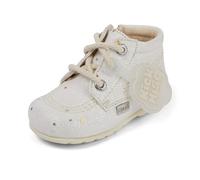 Kickers Unisex Baby Kick Hi Baby Glitter Leather Ankle Boot, White, 4 UK Child