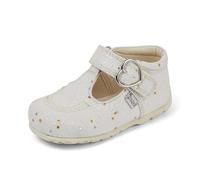 Kickers Unisex Baby Kick T Bar Baby Glitter Leather Shoes, White, 1 UK Child
