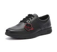 Kickers Unisex Kelland Lace Lo Leather Black Leather School Shoes | Smart Everyday School Look | Secure Lace-Up Fit, Cushioned for All-Day Wear