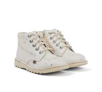 Kickers Unisex Kids Kick Hi Glitter Text Ankle Boot, White, 13 UK Child