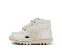 Kickers Unisex Kids Kick Hi Glitter Textile Ankle Boot, White, 12 UK Child