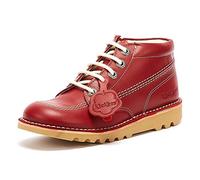 Kickers Kick Hi Classic Ankle Boots with Zip | Extra Comfortable | Added Durability | Premium Quality School Shoes, Red, 1 UK Child