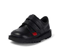 Kickers Unisex Kids Kick Lo Vel Twin Strap Black Leather School Uniform Shoes Leather School Shoes, Black, 13 UK Child