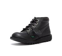 Kickers Unisex Kid's Vegan Kick Hi Classic Ankle Boots with Zip, Plant Based Material, Extra Comfortable, Added Durability, Premium Quality, Leather Alternative Black, 1 UK