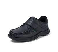 Kickers Unisex Kids Leather Alternative Reasan Single Strap Black School Shoes | Plant Based Material, Black, 11 UK Child