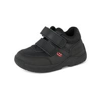 Kickers Unisex Kids Playflex Lo Vel Leather School Shoes | Smart Everyday School Look | Everyday Comfort Fit, Cushioned for All-Day Wear, Black, 6 UK Child