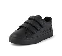 Kickers Unisex Kids Tovni Triple Strap School Shoes | Smart Everyday School Look | Hook & Loop Fastening, Cushioned for All-Day Wear, Black, 6 UK Child