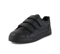 Kickers Unisex Kids Tovni Triple Strap School Shoes | Smart Everyday School Look | Hook & Loop Fastening, Cushioned for All-Day Wear, Black, 8 UK Child
