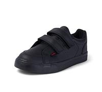 Kickers Unisex Kids Tovni Twin Velcro Easy Fastening Black Leather School ShoesEasy Fastening School Shoes