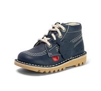 Kickers Unisex Kid's Vegan Kick Hi Classic Ankle Boots with Zip, Plant Based Material, Extra Comfortable, Added Durability, Premium Quality Ve, Navy Blue, 8.5 UK Child