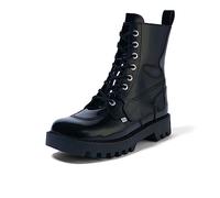 Kickers Unisex Kizziie Lace Up Mid Calf Boot, Patent Black, 10.5 UK