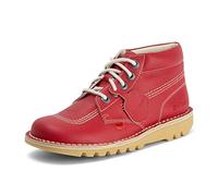 Kickers Unisex Leather Alternative Kick Hi Classic Ankle Boots | Plant Based Material | Extra Comfortable | Added Durability | Premium Quality, Red, 4 UK