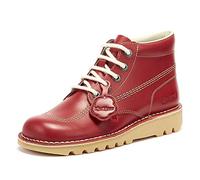 Kickers Unisex Leather Alternative Kick Hi Classic Ankle Boots | Plant Based Material | Extra Comfortable | Added Durability | Premium Quality, Red, 10 UK