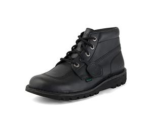 Kickers Unisex Leather Alternative Kick Hi Classic Ankle Boots | Plant Based Material | Extra Comfortable | Added Durability | Premium Quality, Black, 8 UK