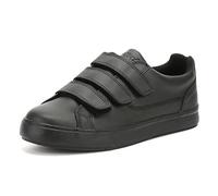 Kickers Unisex Tovni Triple Strap Shoes | Smart Everyday School Look | Hook & Loop Fastening, Cushioned for All-Day Wear, Black, 10.5 UK