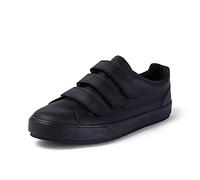 Kickers Unisex Tovni Triple Strap Shoes | Smart Everyday School Look | Hook & Loop Fastening, Cushioned for All-Day Wear, Black, 7 UK