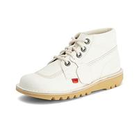 Kickers Unisex Vegan Kick Hi Classic Ankle Boots | Plant Based Material | Extra Comfortable | Added Durability | Premium Quality, White, 3 UK