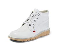 (10.5) Kickers Kick Hi White Leather Boots