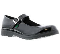 Kickers Womens Finley Patent Shoes in Black Leather - Size UK 6.5