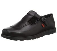 Kickers Women's Fragma T-Buckle Black Leather Shoes | Smart Everyday School Look | Everyday Comfort Fit, Cushioned for All-Day Wear, Pink, 5 UK
