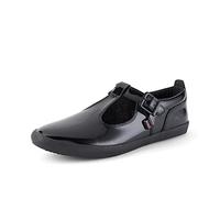 Kickers Women's Kariko T-Bar Black Leather School Shoes | Elegant T-Bar Style | Everyday Comfort Fit, Cushioned for All-Day Wear, Black, 6.5 UK