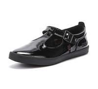 Kickers Women's Kariko T-Bar Black Leather School Shoes, Patent Black, 7 UK