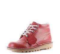 Kickers Women's Kick Hi Classic Ankle Boots | Extra Comfortable | Added Durability | Premium Quality, Red/Light Cream, 6.5 UK