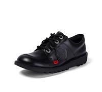 Kickers Kick Lo Lace Up Leather Shoe, Black, Size 5, Women Black