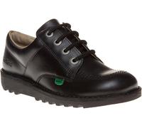 Kickers Kick Lo Lace Up Leather Shoe, Black, Size 5, Women Black