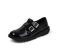 Kickers Women's Kick T Bar Double Leather Shoes, Black, 3 UK