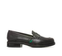 Kickers Womens Lach Loafer Shoes in Black Leather - Size UK 4