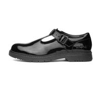 Kickers Youth Girl's Finley T Bar Patent Leather Shoes, Black, 4 UK