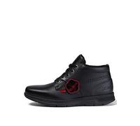 Kickers Youth Kelland Leather Lace Boot School Shoe, Black, Size 3 Older Black