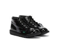 Kickers Childrens Unisex Kick Hi Patent Girls Boot - Black Rubber - Size UK 5