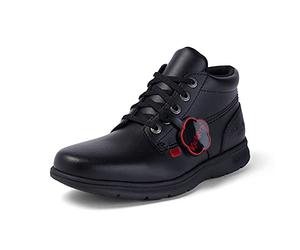 Kickers Youth Unisex Kelland Lace Leather Boot, Black, 5 UK