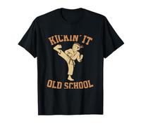 Kickin’ It Old School Vintage Varsity Martial Arts Design T-Shirt