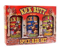 KICKIN Seasoning Gourmet Gift Set - 3 Pack - Premium Chicken, Rib Rub and Steak Seasoning for Chicken Wings, Steak and Pork on the Barbecue Grill