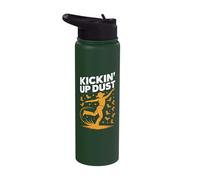 Kickin' Up Dust Line Dancing Cowboy Boot Style Stainless Steel Insulated Water Bottle