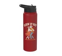 Kickin' Up Dust Line Dancing Lively Moves Stainless Steel Insulated Water Bottle