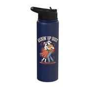 Kickin' Up Dust Line Dancing Lively Moves Stainless Steel Insulated Water Bottle