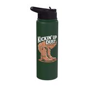 Kickin' Up Dust Line Dancing Western Boots Stainless Steel Insulated Water Bottle