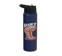 Kickin' Up Dust Line Dancing Western Boots Stainless Steel Insulated Water Bottle