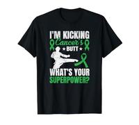 Kicking Cancer What's Your Superpower Liver Cancer Awareness Value Graphic T-Shirt, Men, Black, S