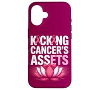 Kicking Cancer's Assets Breast Cancer Awareness Ribbon Lotus Case for iPhone 16