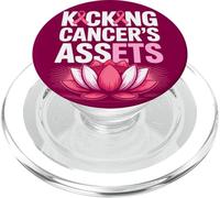 Kicking Cancer's Assets Breast Cancer Awareness Ribbon Lotus PopSockets PopGrip for MagSafe