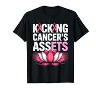 Kicking Cancer's Assets Breast Cancer Awareness Ribbon Lotus T-Shirt