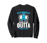 Kicking Prostate Light Blue Ribbon Prostate Cancer Awareness Sweatshirt