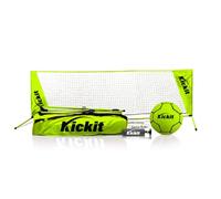 Kickit Soccer Tennis Game Set, Portable 6.5' Wide x 2' High Net & Soft Lightweight Ball, Play Outdoors, Indoors, Backyard, Beach, Complete Skills Training & Travel Friendly, Green
