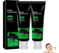 Kicklo Bamboo Charcoal Teeth Whitening Toothpaste, Deep Clean Organic Bamboo Charcoal Toothpaste Natural Teeth whitening, Tooth Whiten and Breath Freshening for Sensitive Tooth (2PCS)